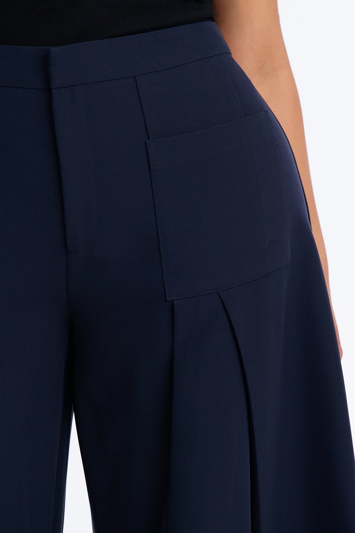 Stand Out Super Wide Pleated Trouser - Navy