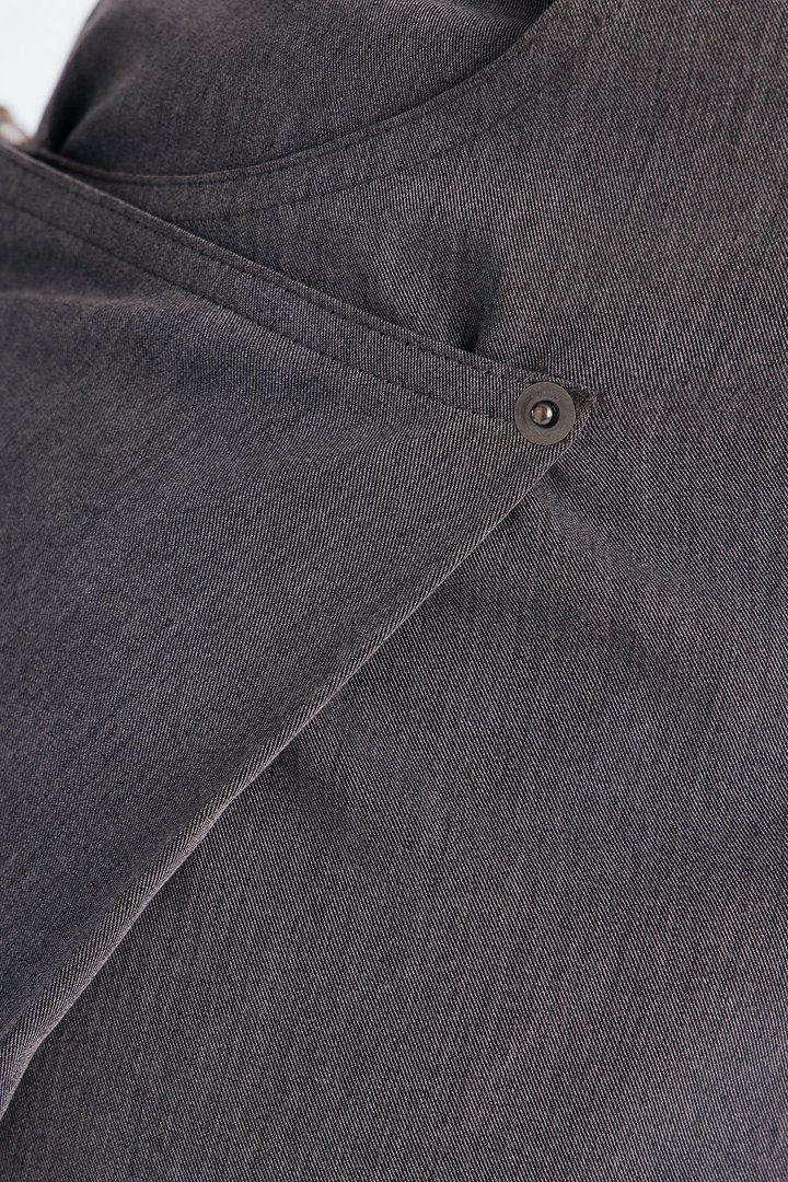 Presley Paneled Wrap Wide Leg Trouser - Charcoal