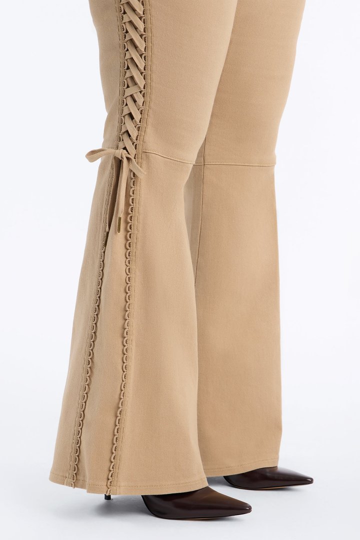 Goleta Low Rise Slim Flare Lace Up Pant - Taupe
