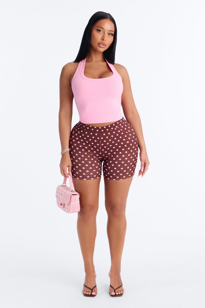 Light Stroll Polka Dot Biker Short - Brown/combo