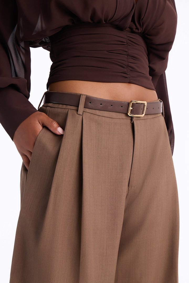 Sabine Belted Bermuda Short - Caffe