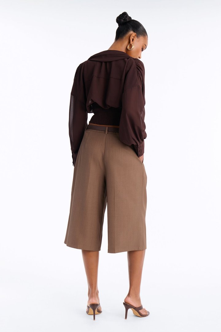 Sabine Belted Bermuda Short - Caffe