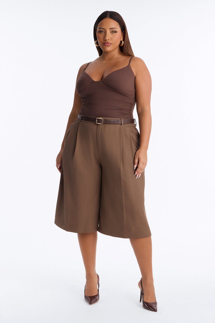 Sabine Belted Bermuda Short - Caffe
