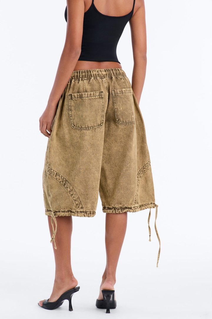 Alicia Washed Twill Bermuda Short - Olive