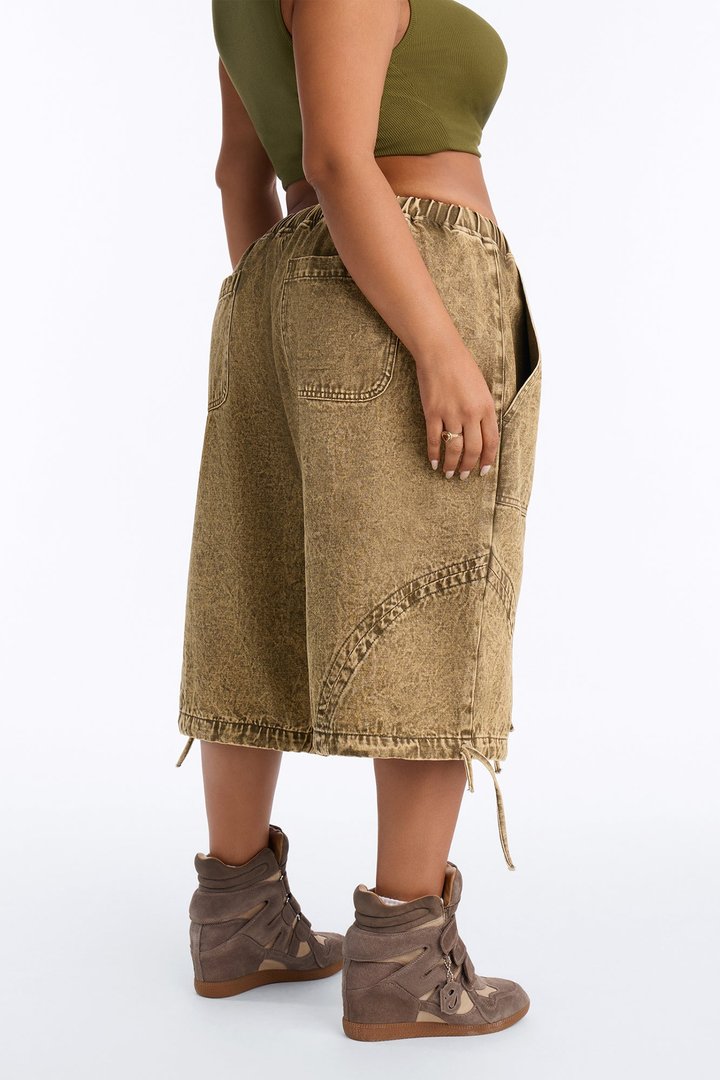 Alicia Washed Twill Bermuda Short - Olive