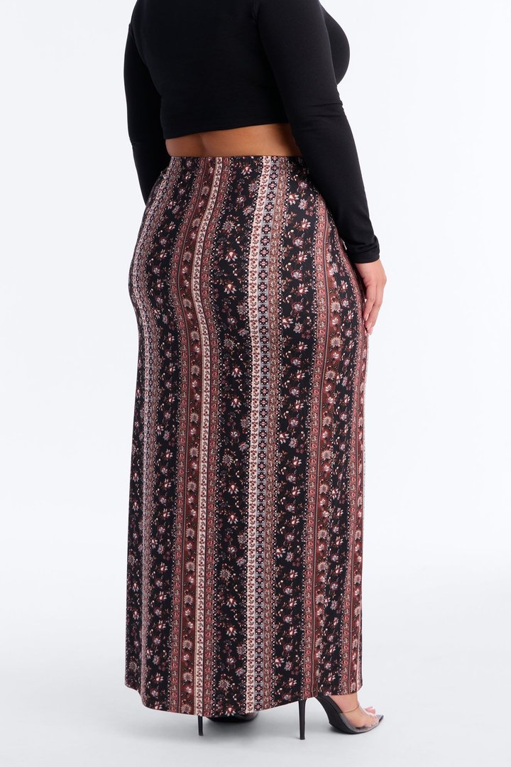 Sweeter Dreams Floral Maxi Skirt - Brown/combo
