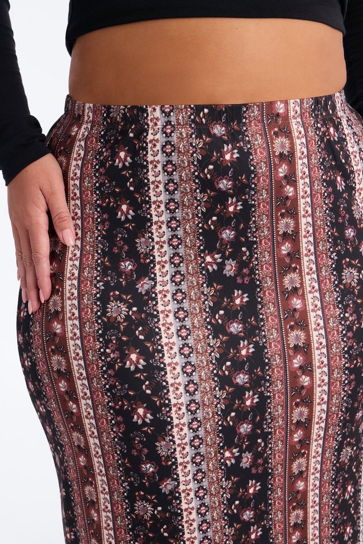 Sweeter Dreams Floral Maxi Skirt - Brown/combo