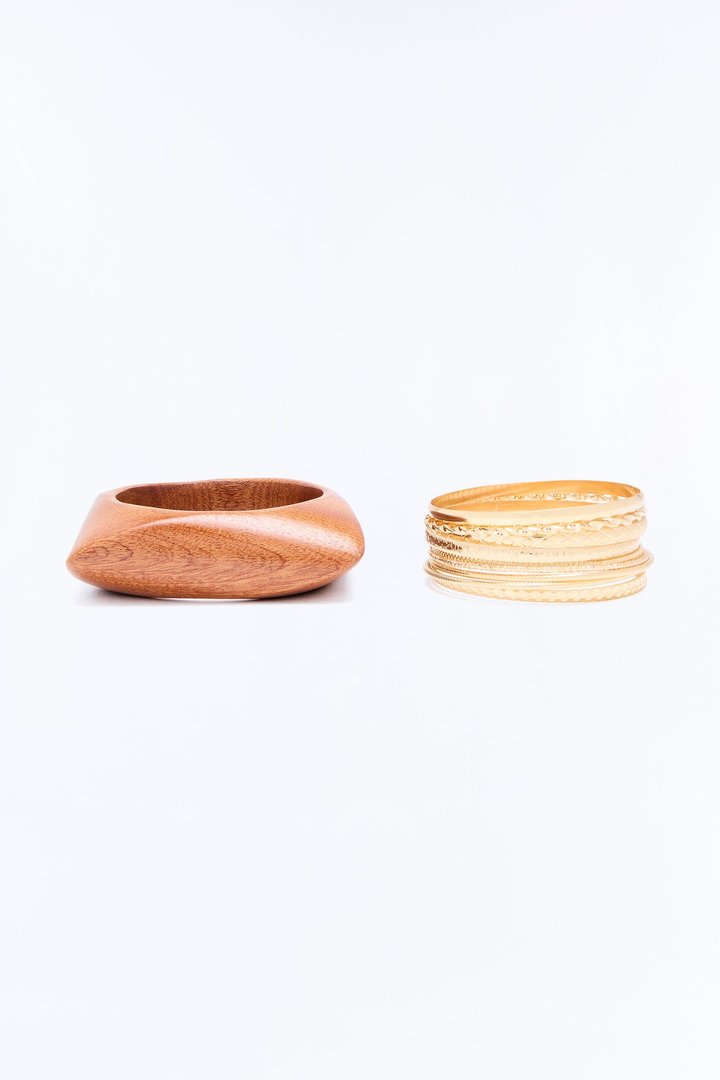 Golden Sand 11 Piece Bracelet Set - Gold/combo