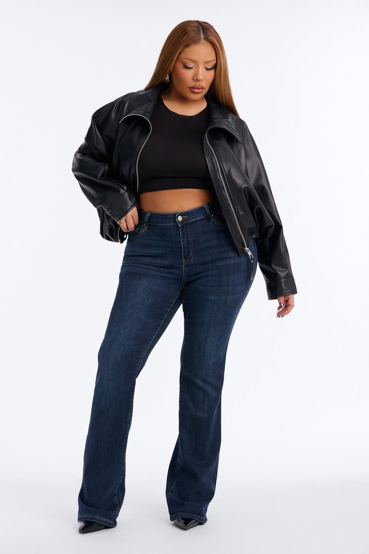 Premium Low Rise Bootcut Jeans - Dark Denim