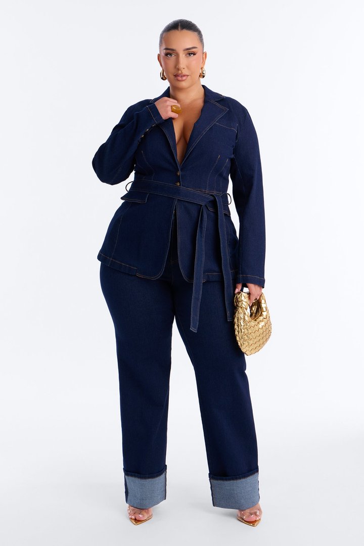 Born For This Stretch Denim Blazer - Rinse Blue Wash
