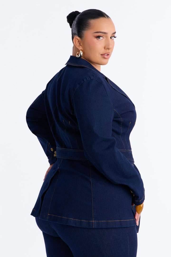 Born For This Stretch Denim Blazer - Rinse Blue Wash