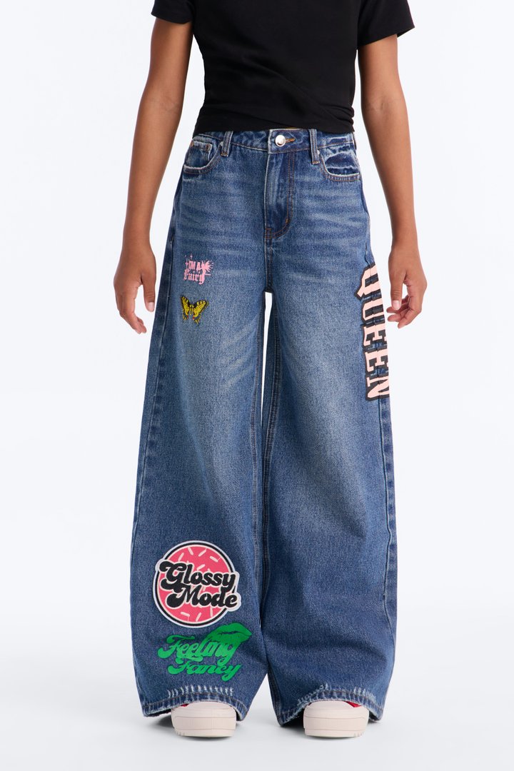 Mini A Girl's Girl Baggy Jeans - Dark Wash