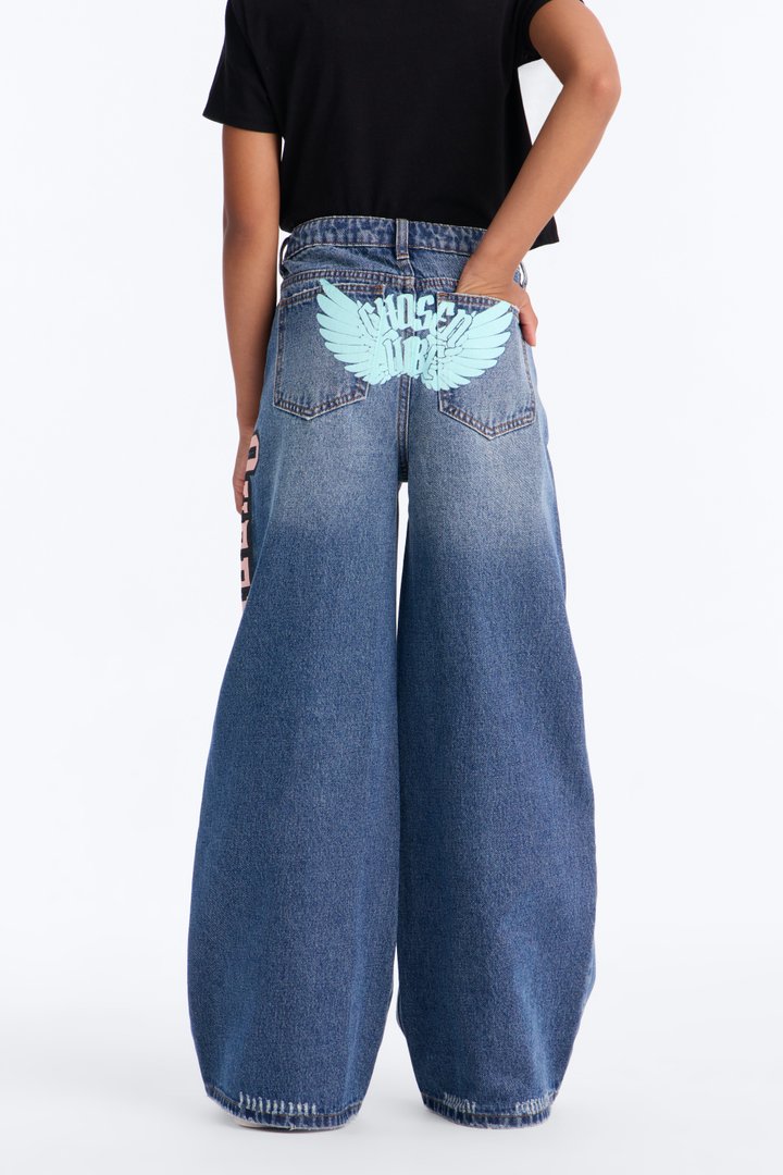 Mini A Girl's Girl Baggy Jeans - Dark Wash