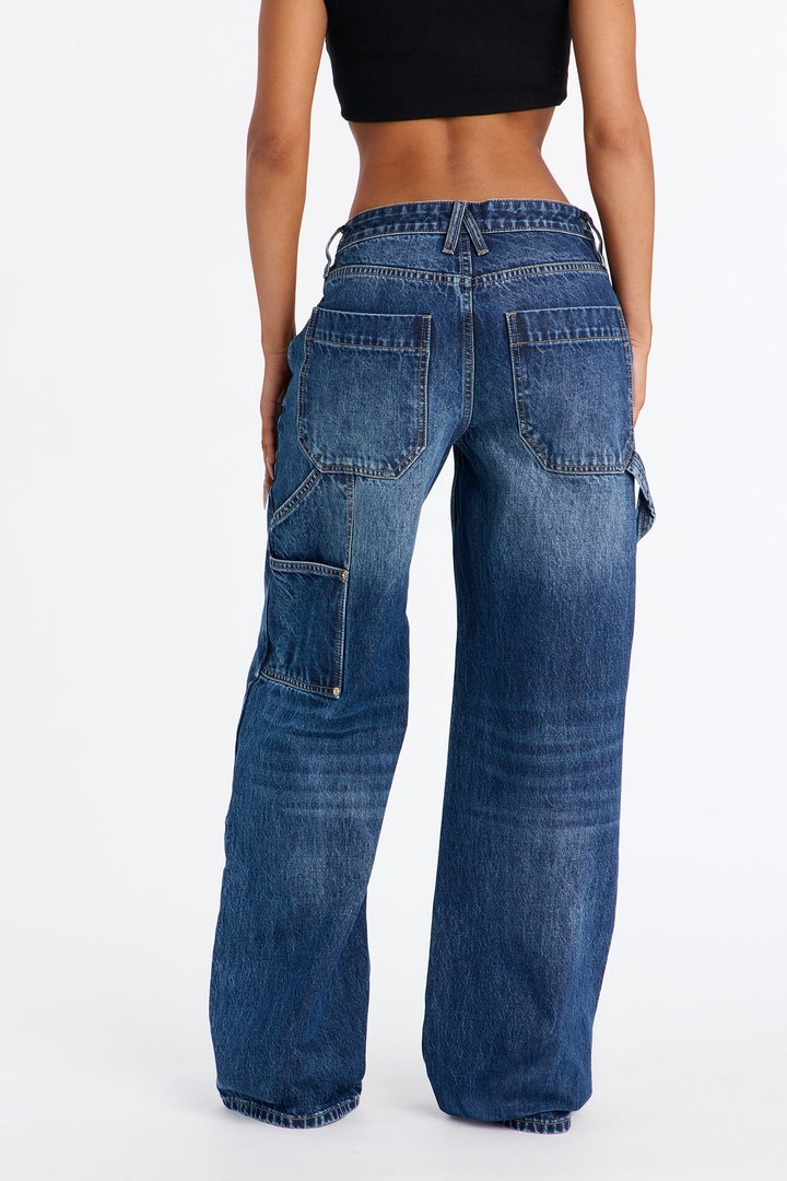 Lockstep Carpenter Wide Leg Jeans - Dark Wash
