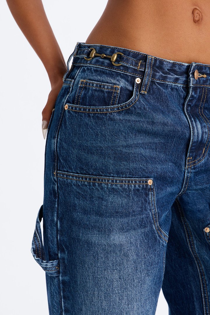 Lockstep Carpenter Wide Leg Jeans - Dark Wash
