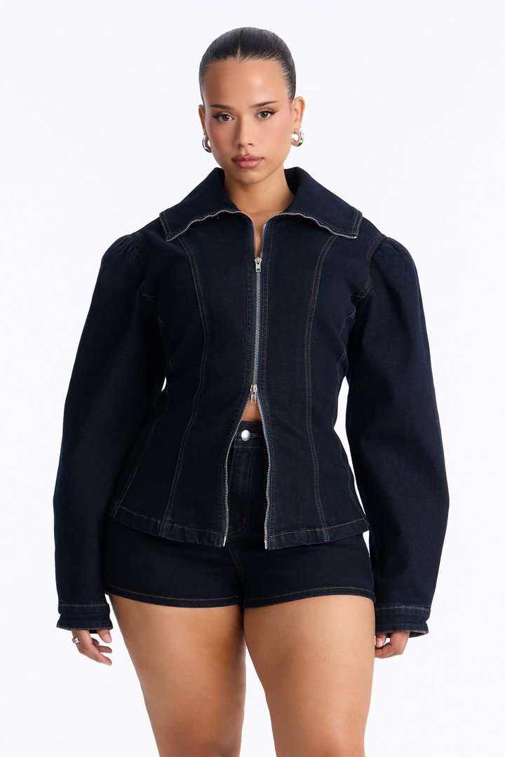City Dreaming Denim Short Set - Dark Denim