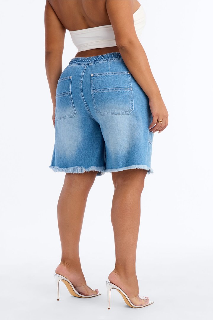 Outer Banks Pull On Denim Shorts - Medium Wash