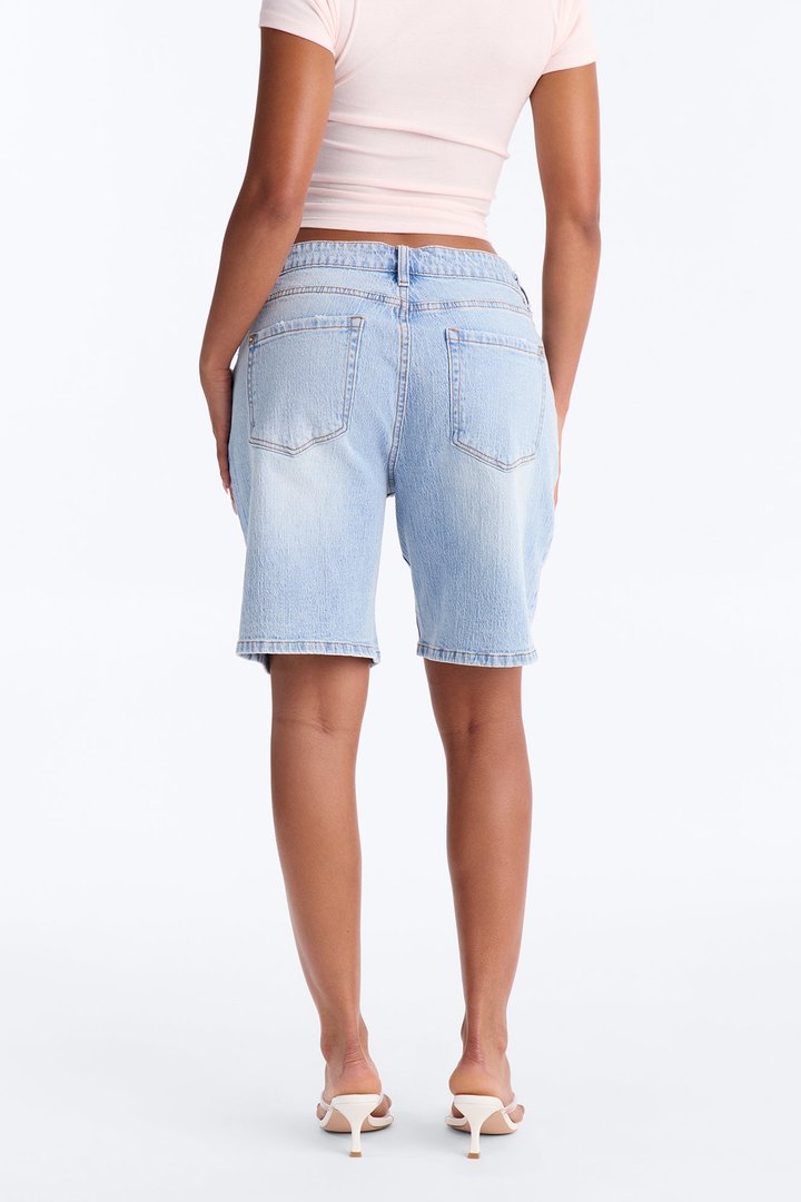 Next Chapter 90s Denim Bermuda Shorts - Light Wash