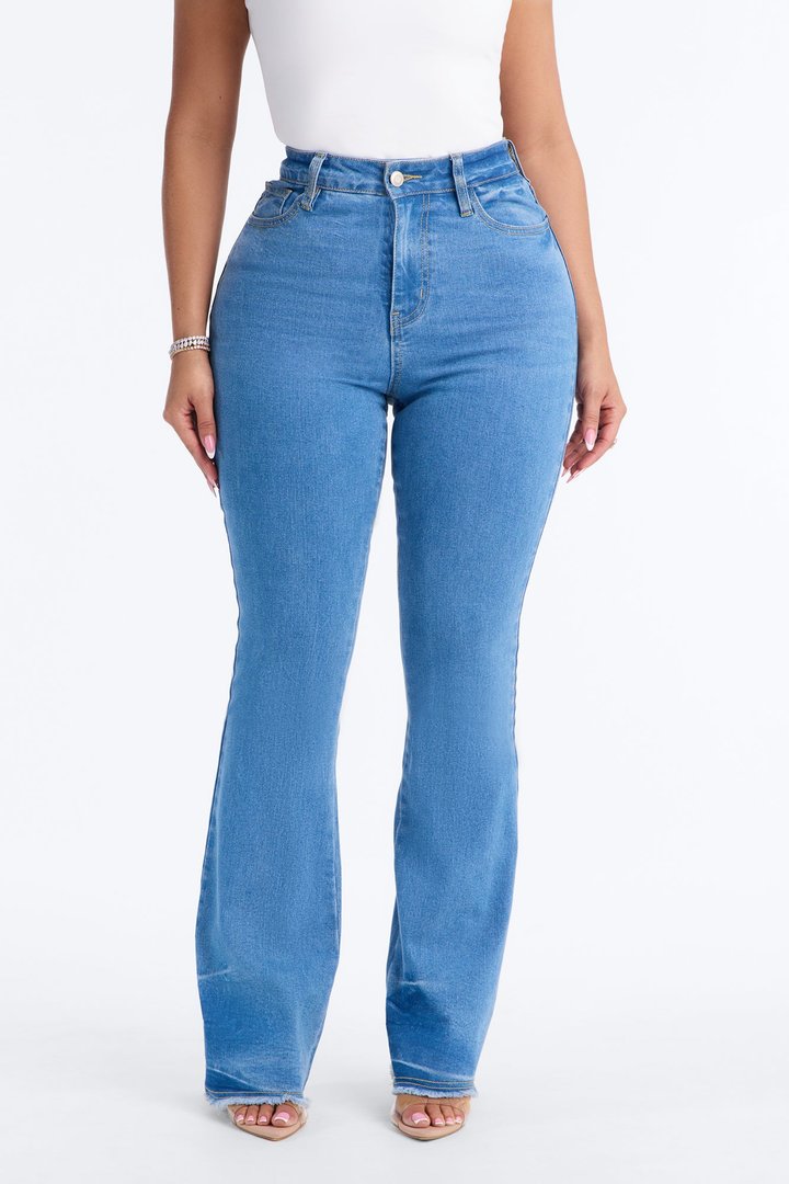 Marlow High Rise Stretch Flare Jeans - Medium Wash