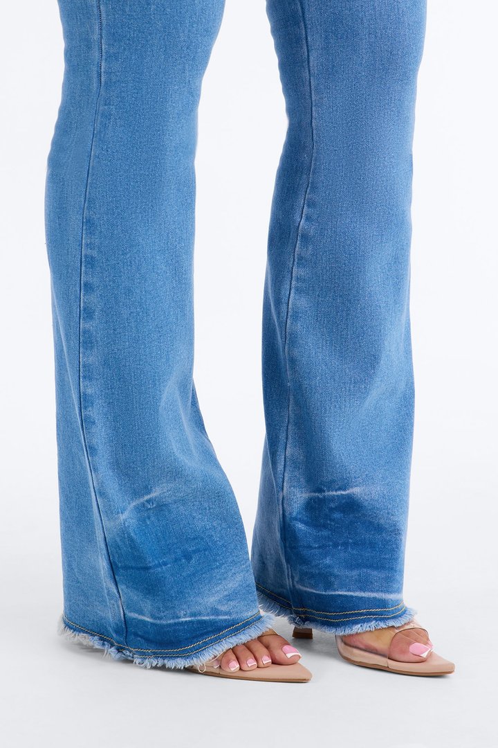 Marlow High Rise Stretch Flare Jeans - Medium Wash