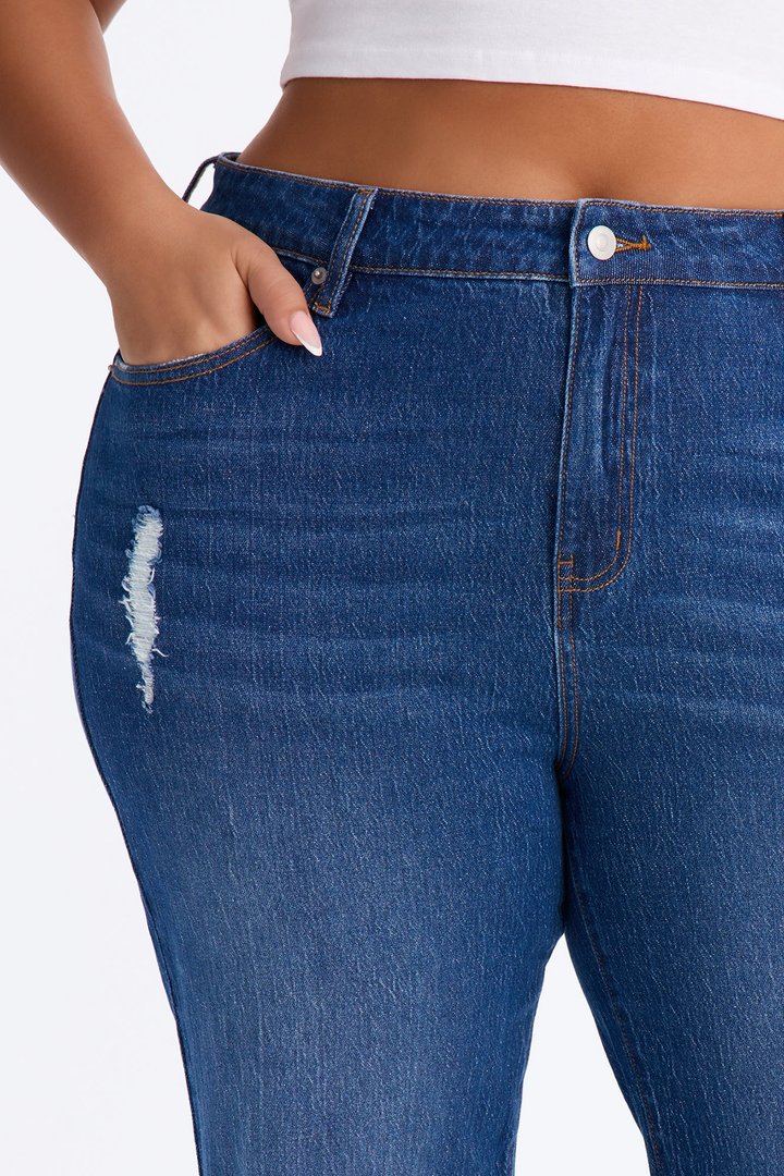 Next Chapter High Rise Stretch Straight Leg Jeans - Dark Wash