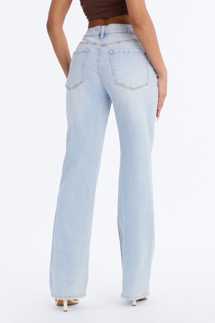 Next Chapter High Rise Stretch Straight Leg Jeans - Light Wash