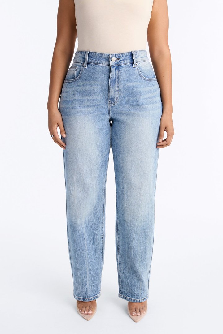 Everday Icon High Rise Stretch Straight Leg Jeans - Medium Wash