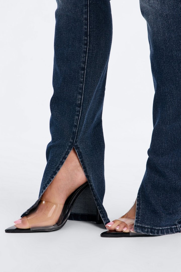 Solina Side Slit Stretch Skinny Jeans - Dark Wash