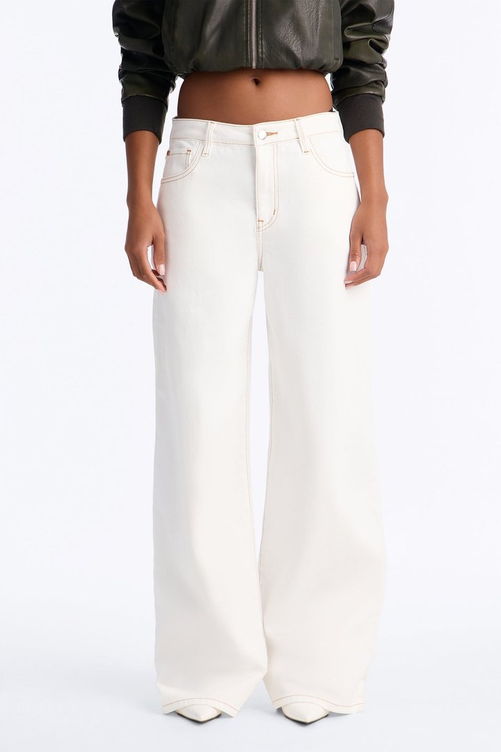 Rockaway High Rise Wide Leg Jeans - Ivory