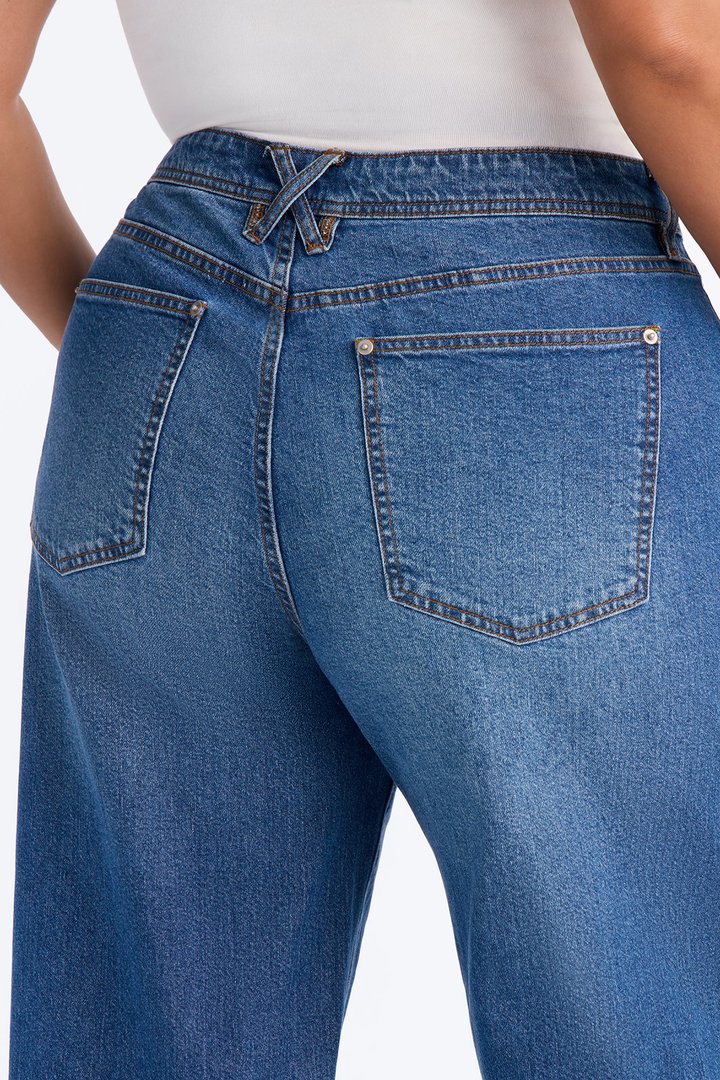 Northie Drop Waist Loose Wide Leg Jeans - Medium Wash