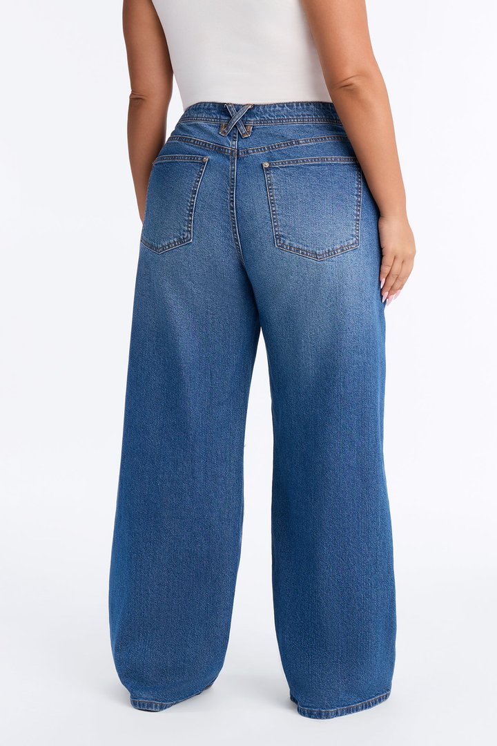 Northie Drop Waist Loose Wide Leg Jeans - Medium Wash