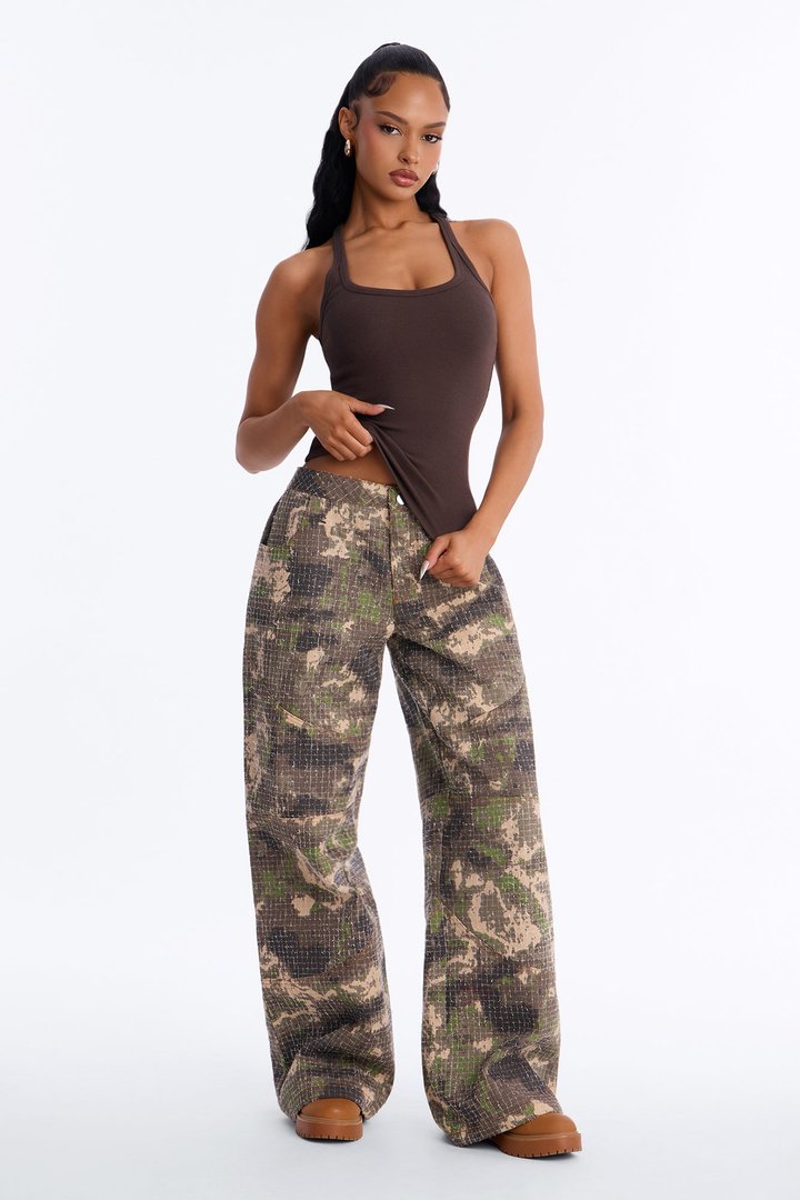 Classic Rib U Neck Tank - Chocolate