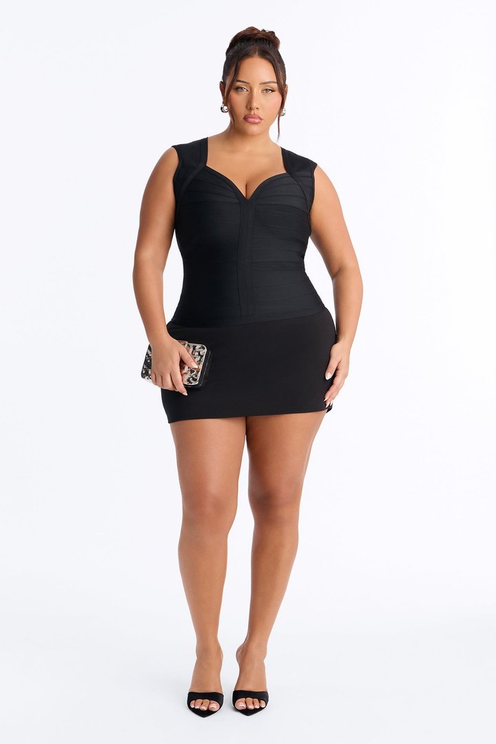 Blake Deep V Neck Bandage Sleeveless Top - Black