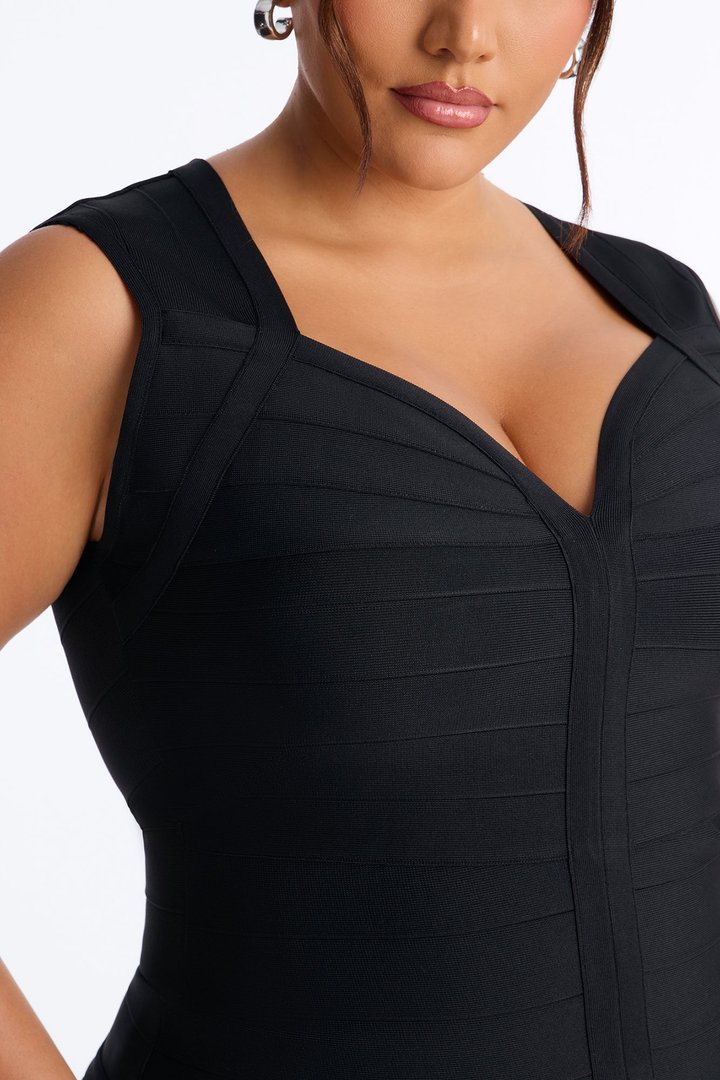 Blake Deep V Neck Bandage Sleeveless Top - Black