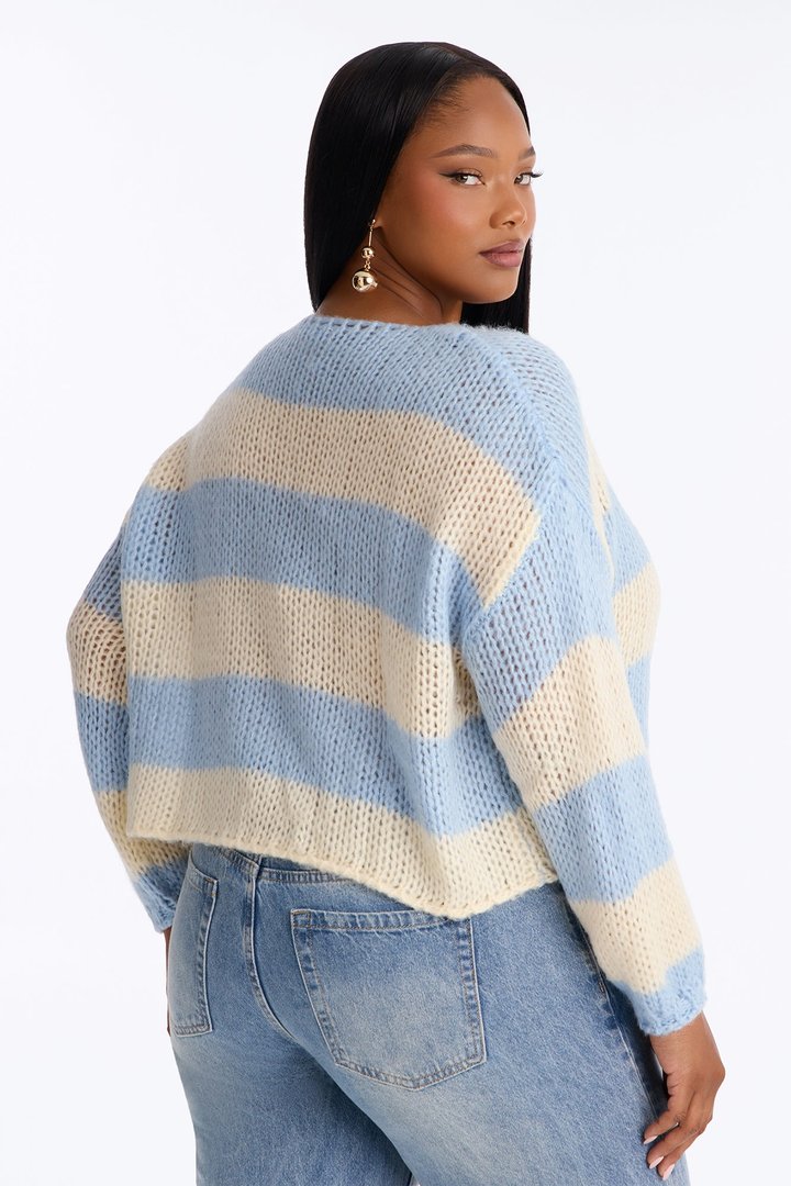 Feeling Extra Soft Striped Sweater - Blue/combo