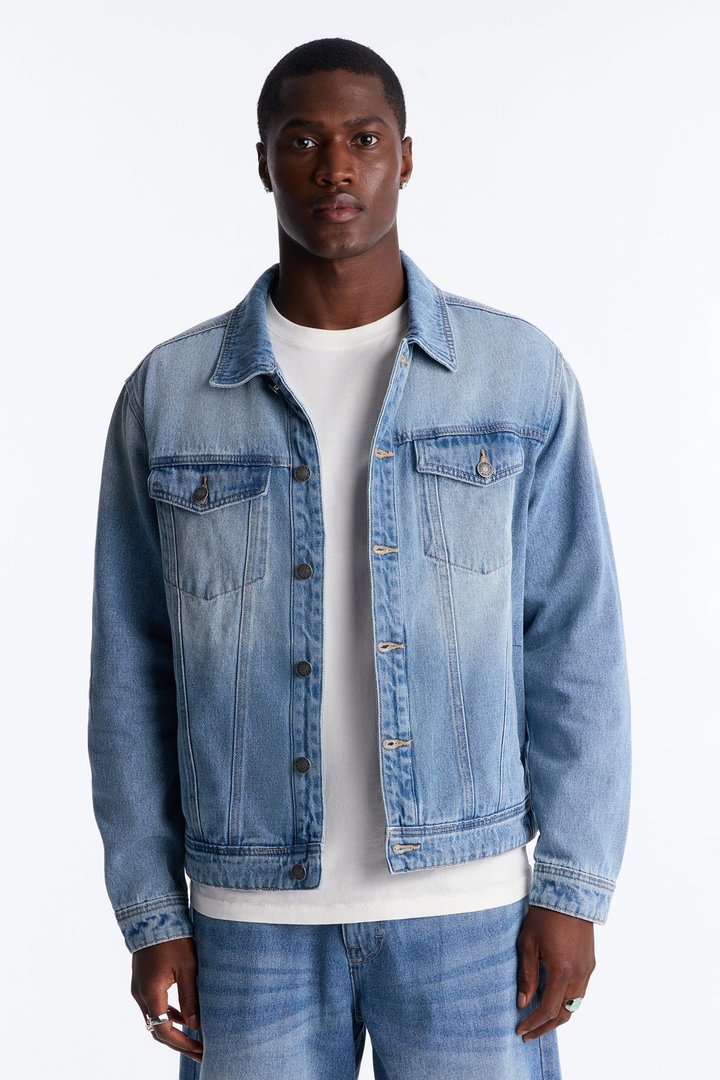 Essential Denim Trucker Jacket - Medium Blue Wash