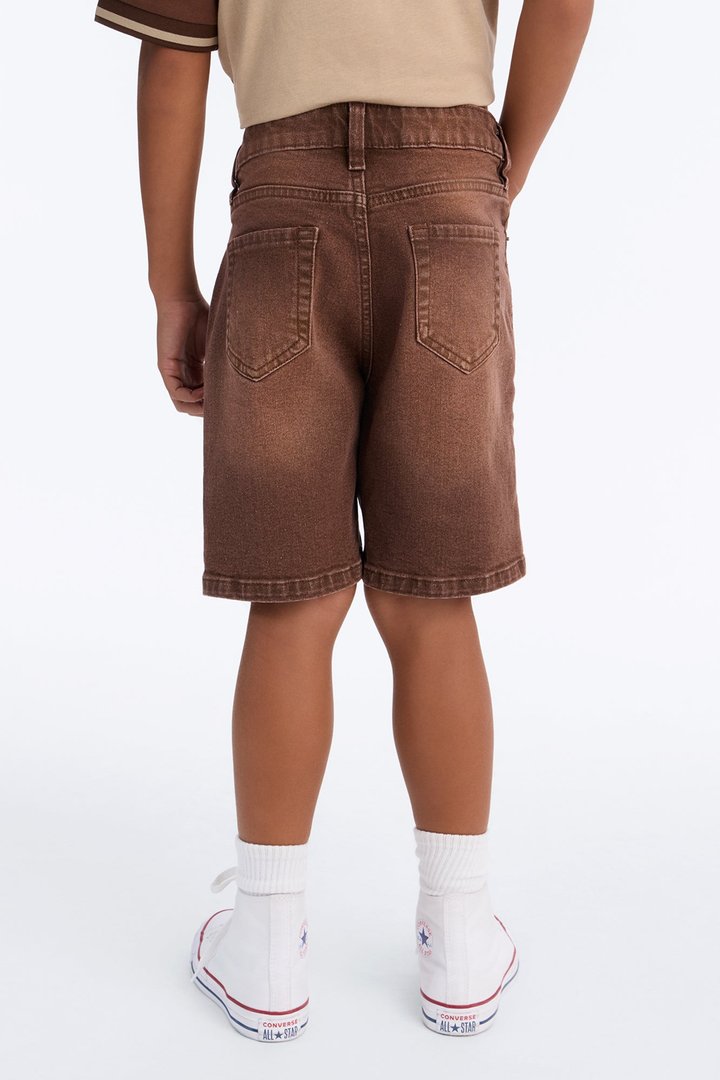 Mini Essential Hue Relaxed Denim Short - Brown