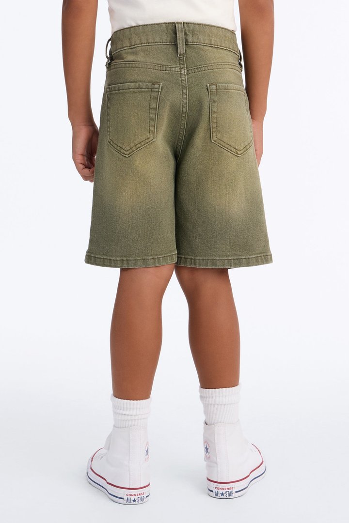 Mini Essential Hue Relaxed Denim Short - Olive