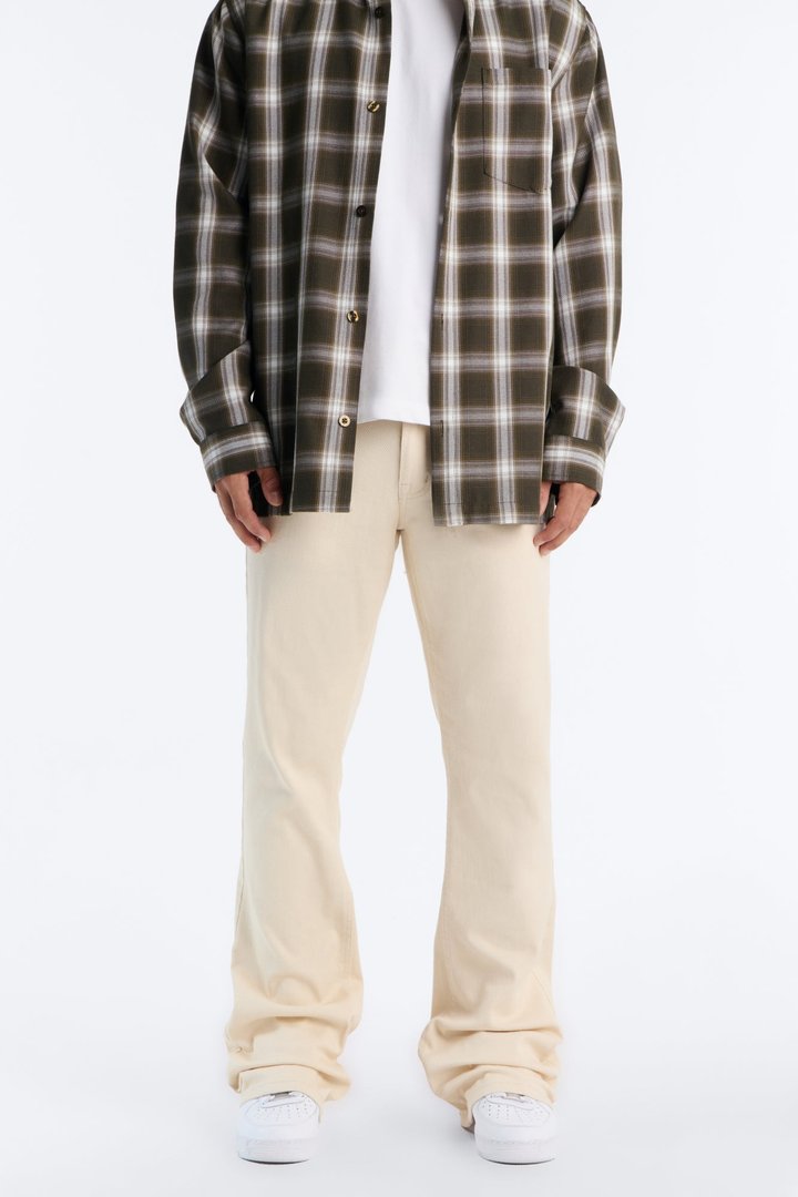 Essential Stacked Skinny Flare Stretch Jean - Cream