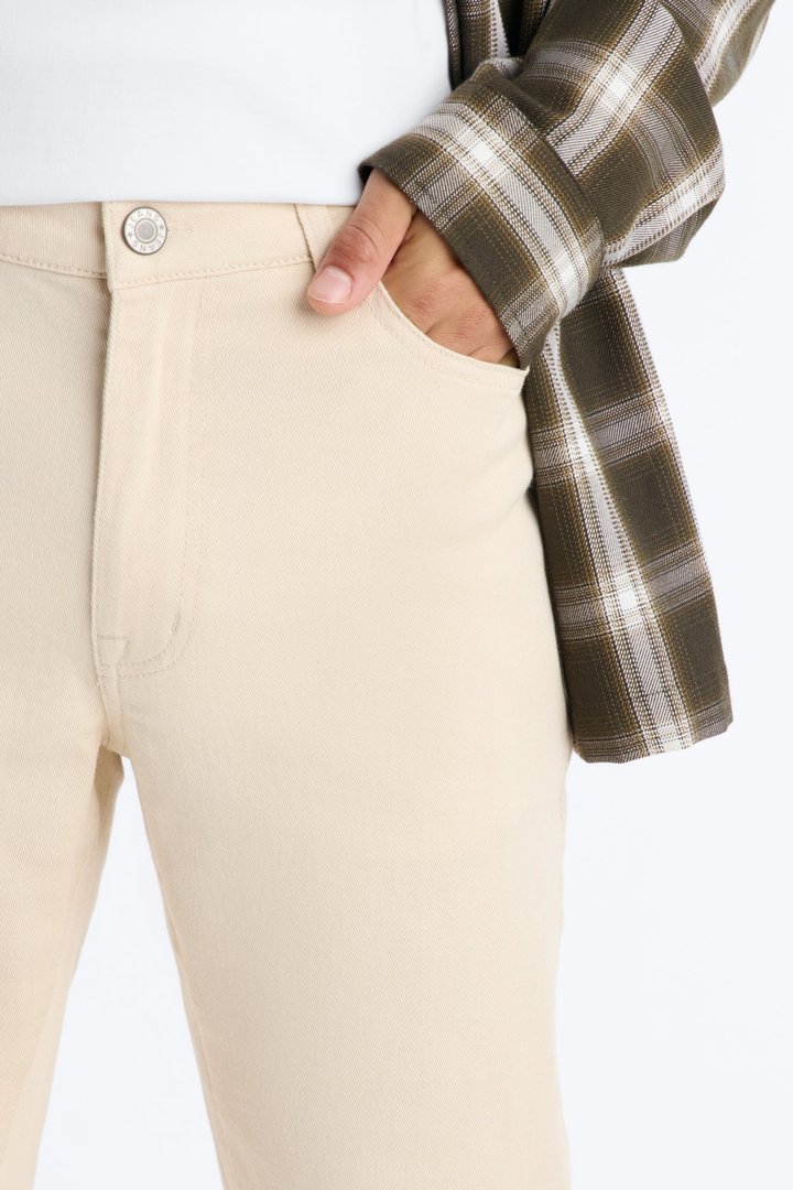 Essential Stacked Skinny Flare Stretch Jean - Cream