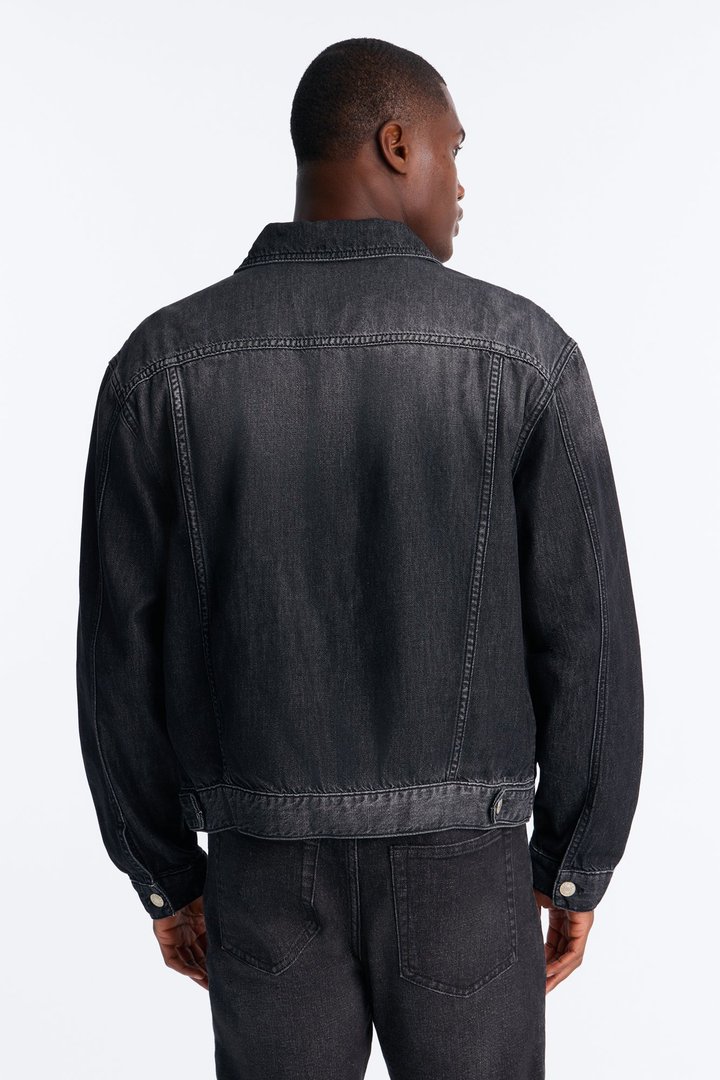 Everyday Hemp Denim Trucker Jacket - Black Wash