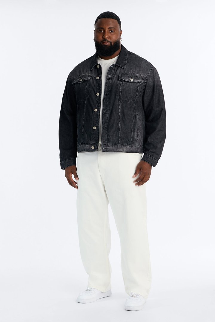 Everyday Hemp Denim Trucker Jacket - Black Wash
