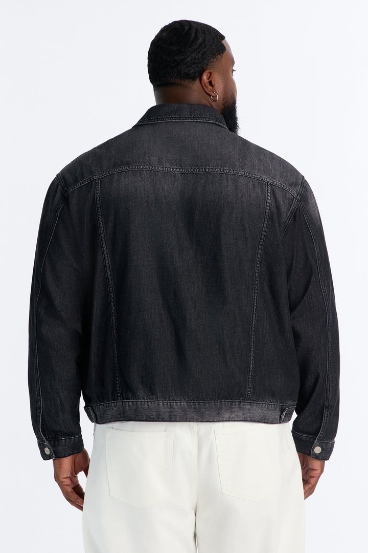 Everyday Hemp Denim Trucker Jacket - Black Wash