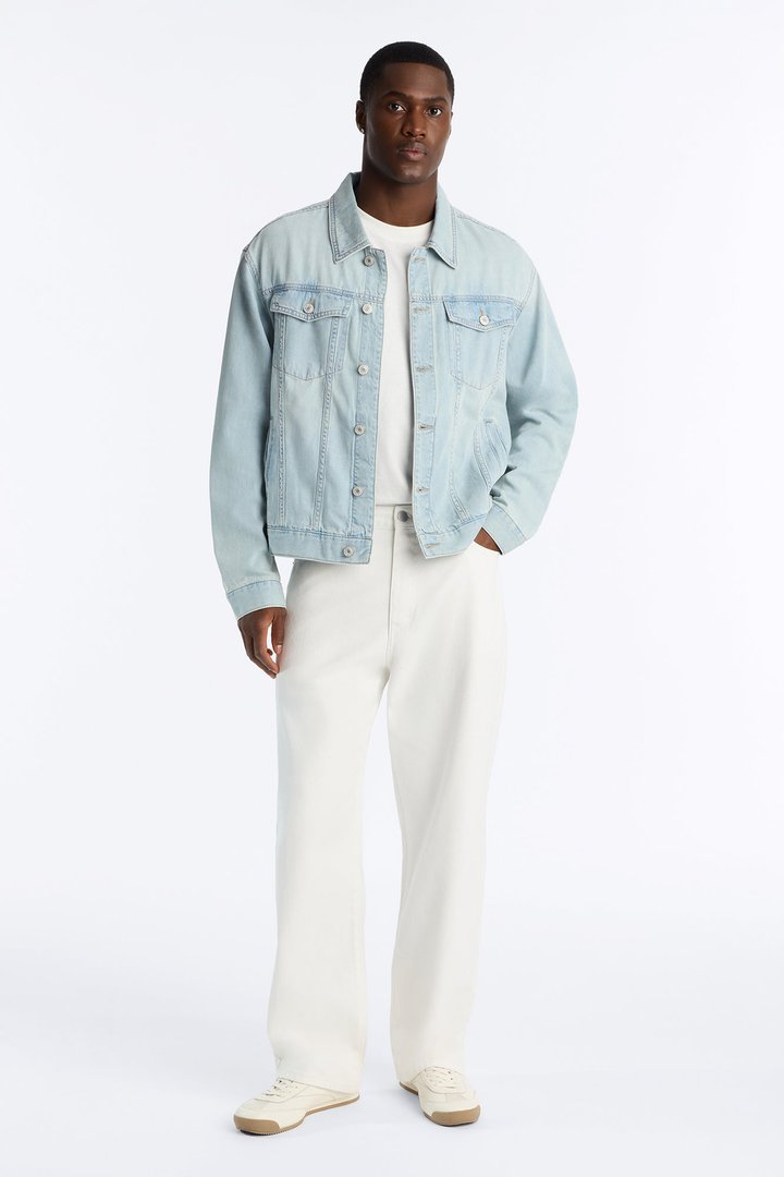 Everyday Hemp Denim Trucker Jacket - Light Blue Wash