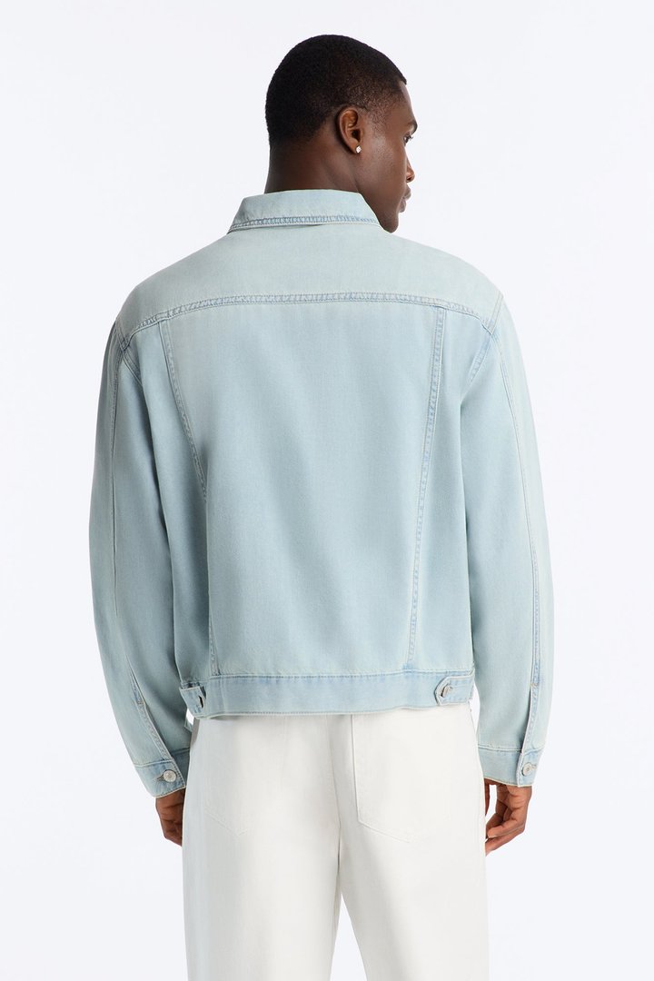 Everyday Hemp Denim Trucker Jacket - Light Blue Wash