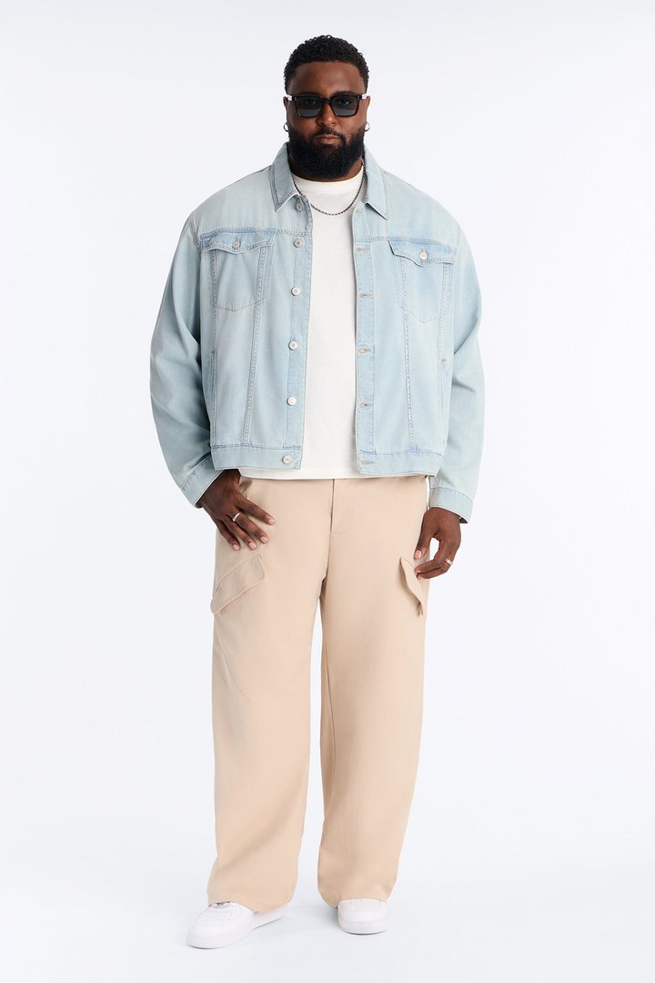 Everyday Hemp Denim Trucker Jacket - Light Blue Wash