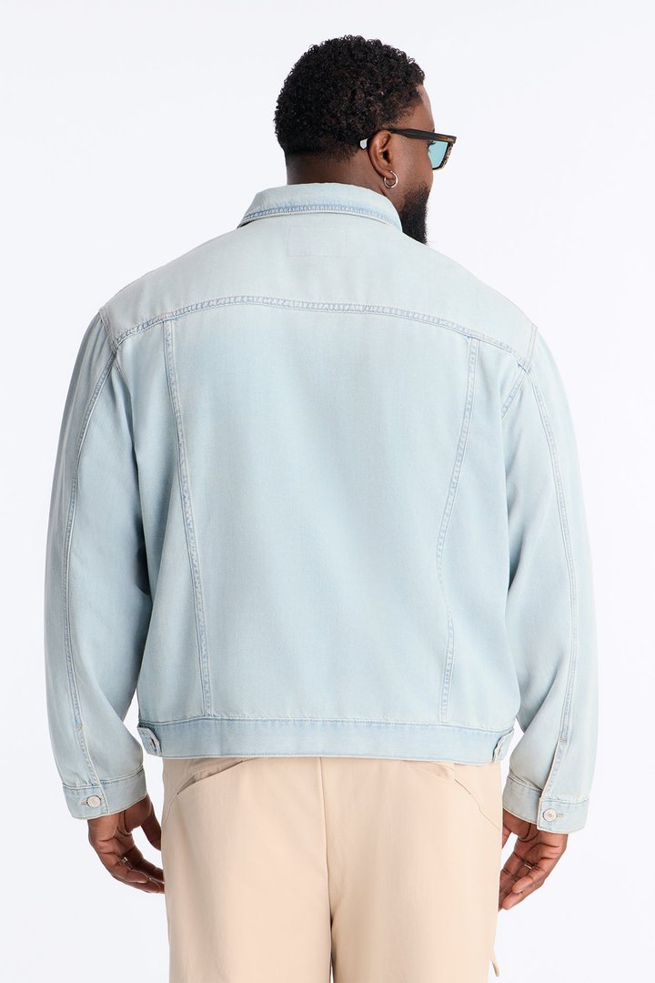Everyday Hemp Denim Trucker Jacket - Light Blue Wash