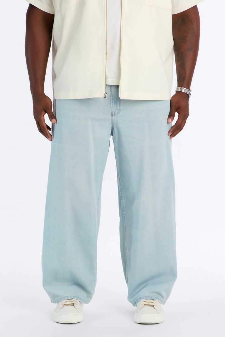 Everyday Hemp Baggy Jean - Light Blue Wash
