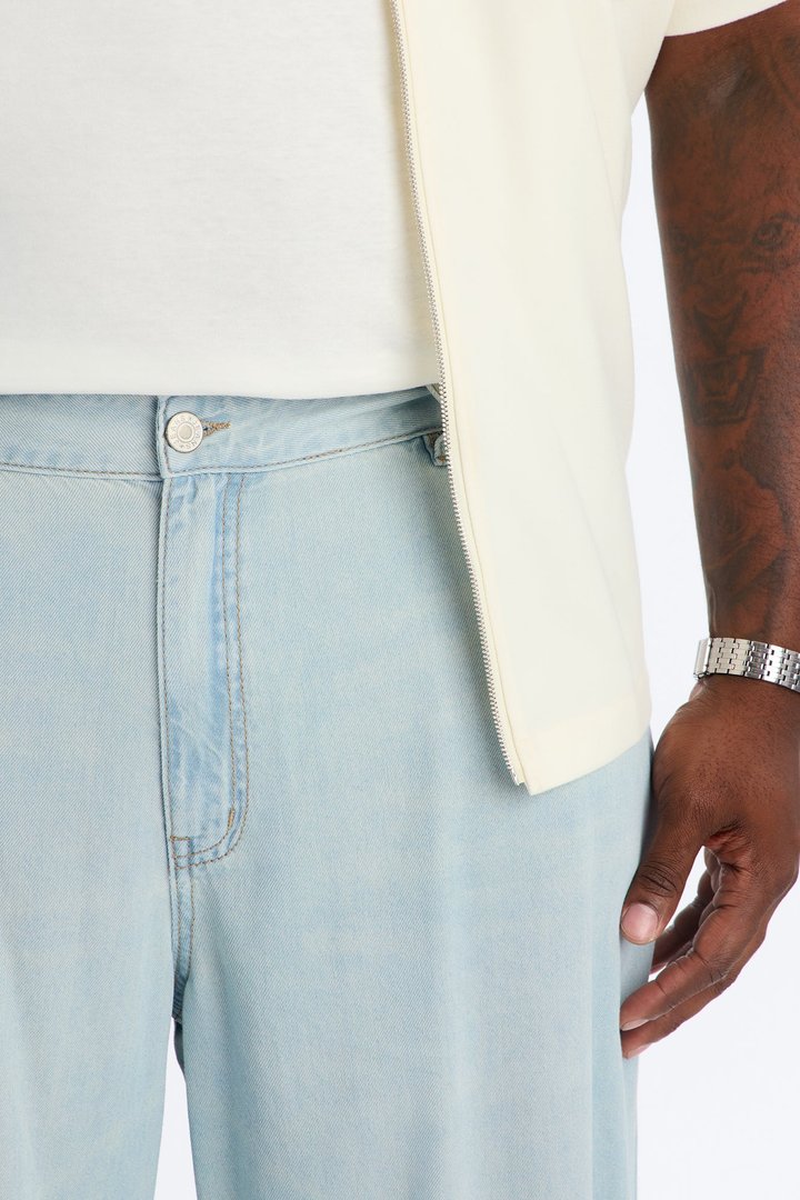 Everyday Hemp Baggy Jean - Light Blue Wash