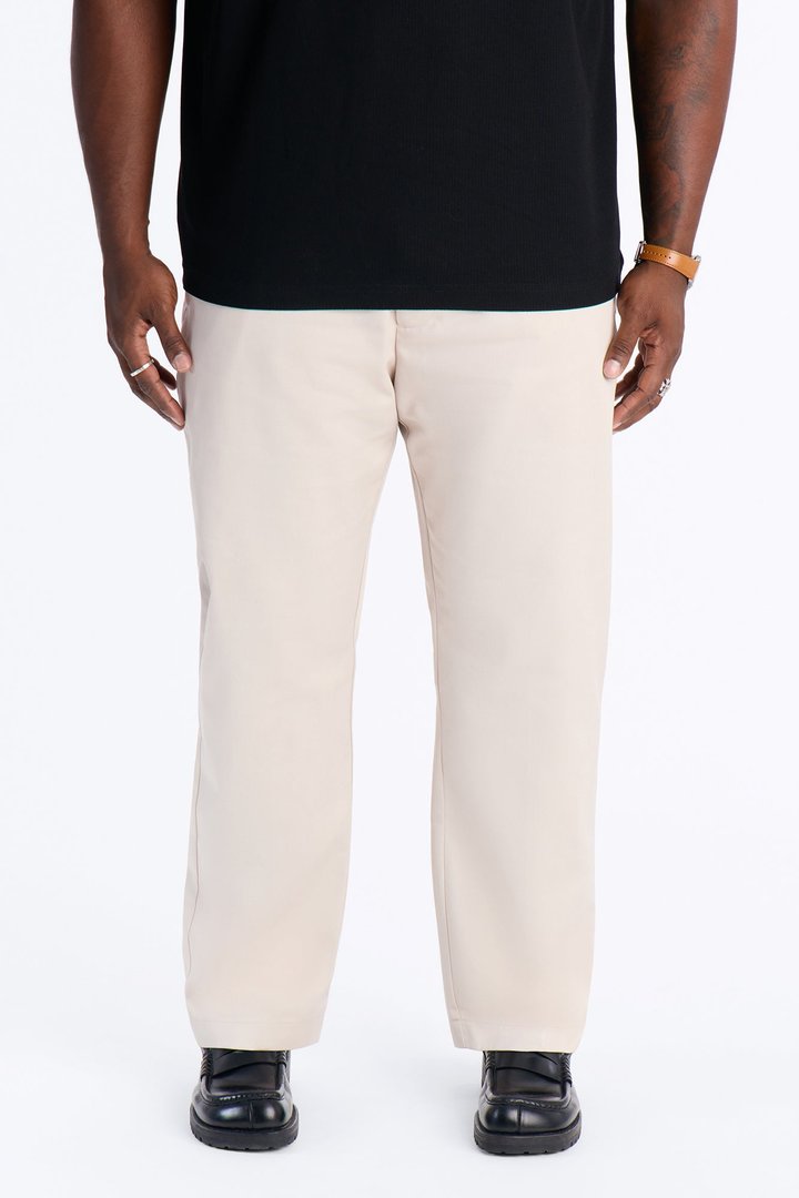 Malakai Belted Straight Leg Pant - Beige